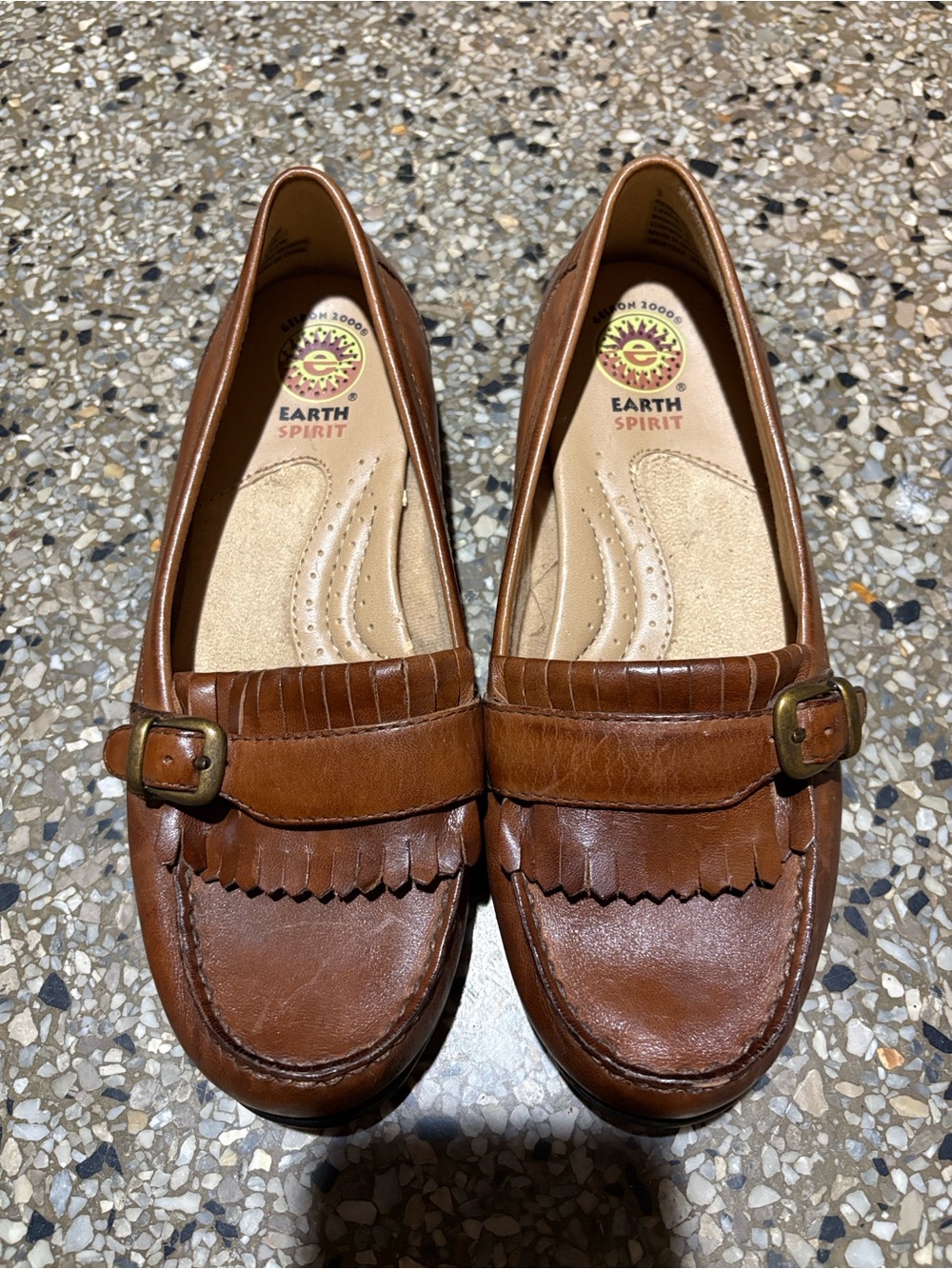Earth Spirit Women's Brown Leather
Penny Loafer Flats Buckle Size 6.5W